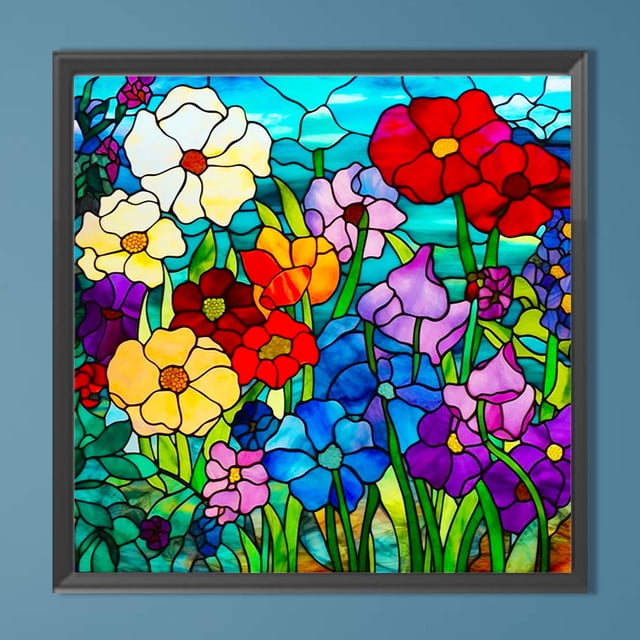 5D bricolaje redondo completo taladro diamante pintura vidrieras inflorescencia hogar arte FLhrweasw Nuevo