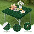 thumbnail image 4 of Green Black Checkerboard Checkered Pattern Square Fitted Tablecloth with Elastic Edge,Square Table Cover,Washable Elastic Table Cover for Home Kitchen Party Decor 34"x34", 4 of 6