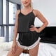 thumbnail image 5 of Gibobby camisón de seda Camisón para mujer, lencería de satén, lencería Sexy, camisón, conjuntos de dormir, ropa de dormir Sexy, conjuntos de pijama (Negro, M), 5 of 5