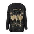 thumbnail image 5 of xixinqiwan 2025 Happy New Year T-Shirts for Women,Women's Casual Long Sleeve Warm Double Sided Padded Pullover Plush Long Sleeve Sweatshirts 2025 New Year Printed Graphic Plus Size Tops, 5 of 6