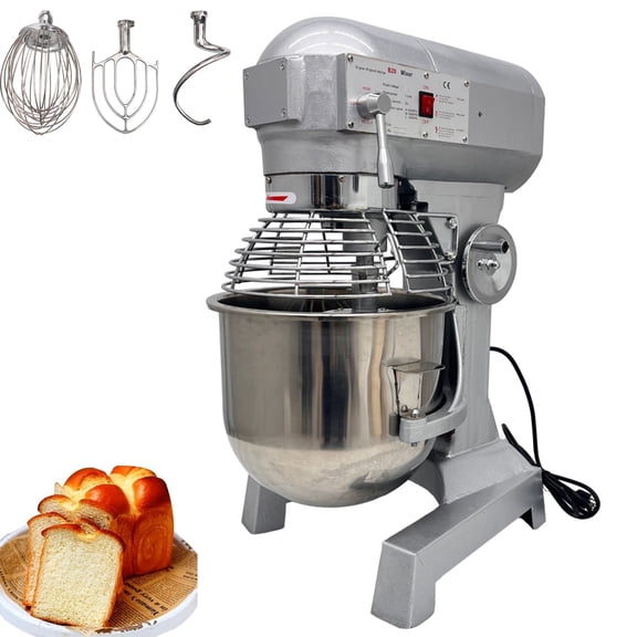 INTBUYING 20L Electric Dough Mixer Kneading Machine with Stainless Steel Dough Cutter 3 Speeds