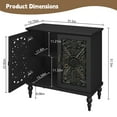 thumbnail image 5 of MROJISC 31.5" Tall 2-Door Openwork Carving Accent Cabinet with Solid Wood Legs, Black, 5 of 5
