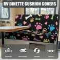 thumbnail image 4 of FOR U DESIGNS Dog Paw Bone Print 2 Pack RV Dinette Cushion Covers Stretch Camper Cushion Slipcover Non-Slip RV Couch Cover Sofa Slipover for Travel Trailer Couch, 4 of 7