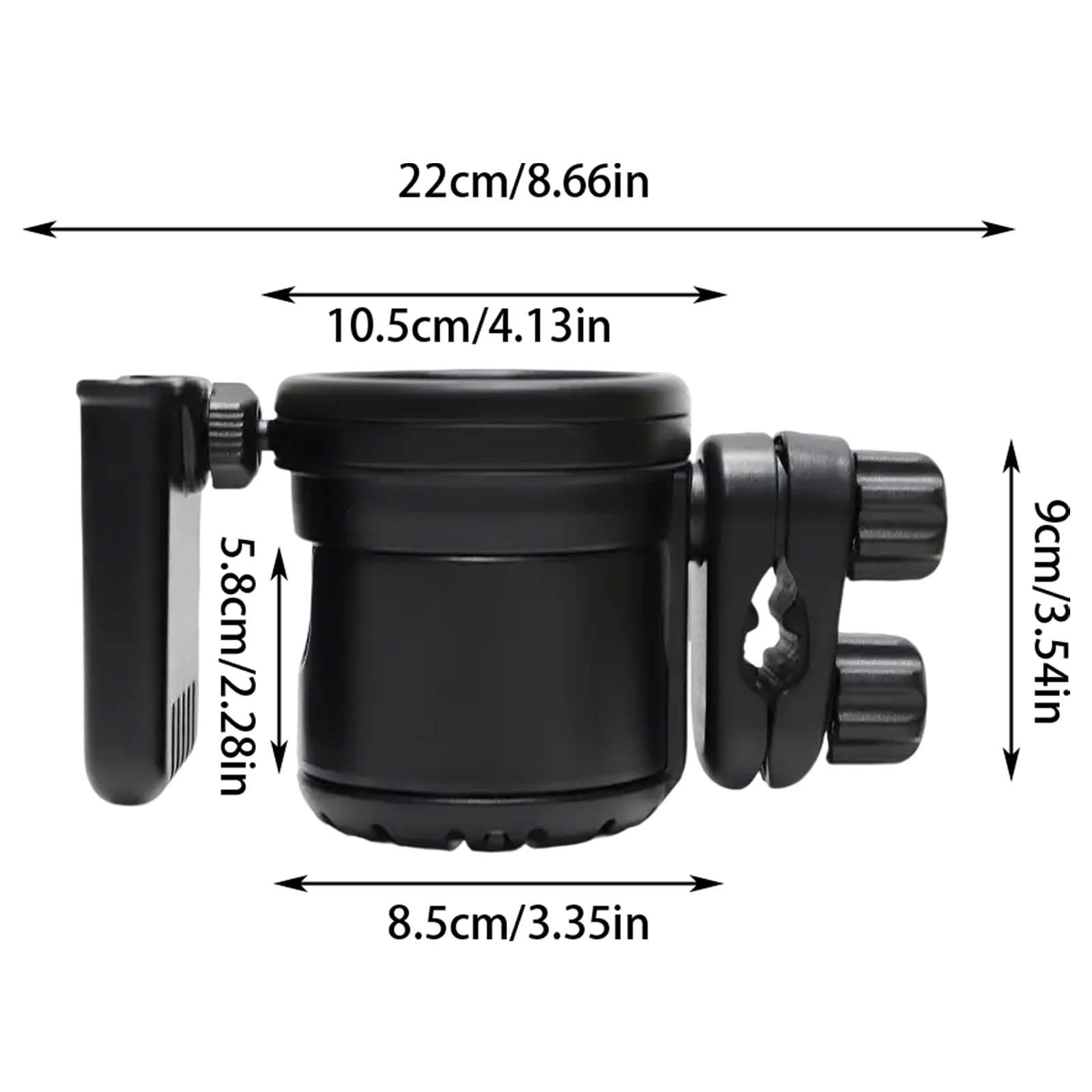 Weloille Cup Holder, Universal 2 in 1 Drink Holder Phone Mount, Stable Anti-Slip Adjustable Bracket, Multifunctional Organizer for Stroller Scooter Bicycle Outdoor Travel