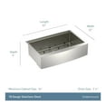 thumbnail image 4 of Moen Gs181050bux 1800 Series 33" Undermount Single Basin Stainless Steel Kitchen Sink -, 4 of 7