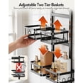 thumbnail image 4 of Adjustable Hanging Shower Caddy for Handheld Shower Heads, Rustproof Bathroom Shelf Organizer Over Showerhead Storage Rack with 8 Hooks, Easy-Clean Removable Baskets & Triple Anti-Slip Fixing, 4 of 9