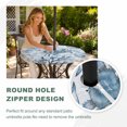thumbnail image 4 of Round Outdoor Tablecloth with Umbrella Hole and Zipper, Blue Crab Coastal Tablecloth with Elastic Waterproof, Summer Beach Coral Conch Shell Patio Table Covers for 31" - 35" Picnic Pool Tables, 4 of 9