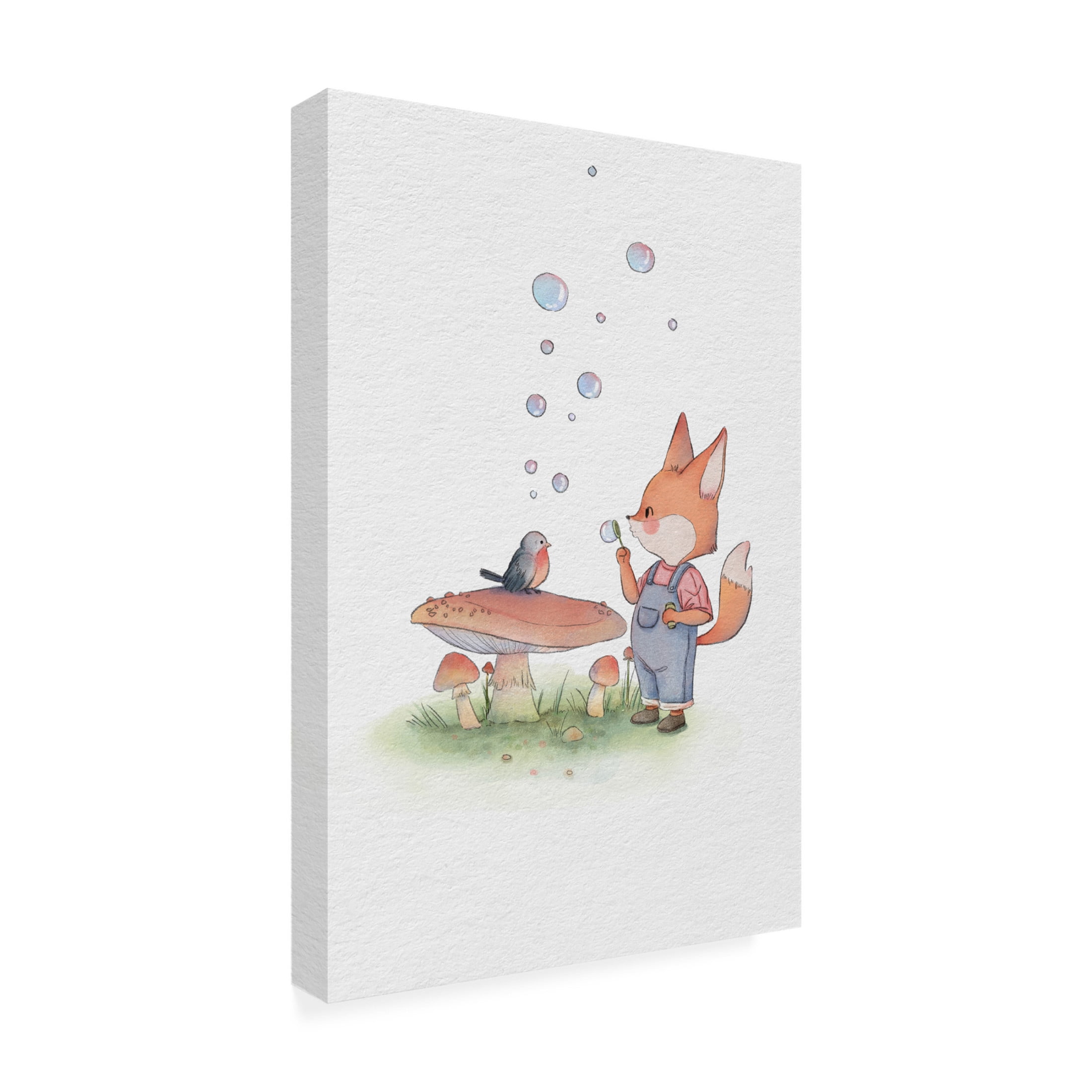 Trademark Fine Art Xuan Thai Fox and Bird Illustration 1 Canvas Wall Art