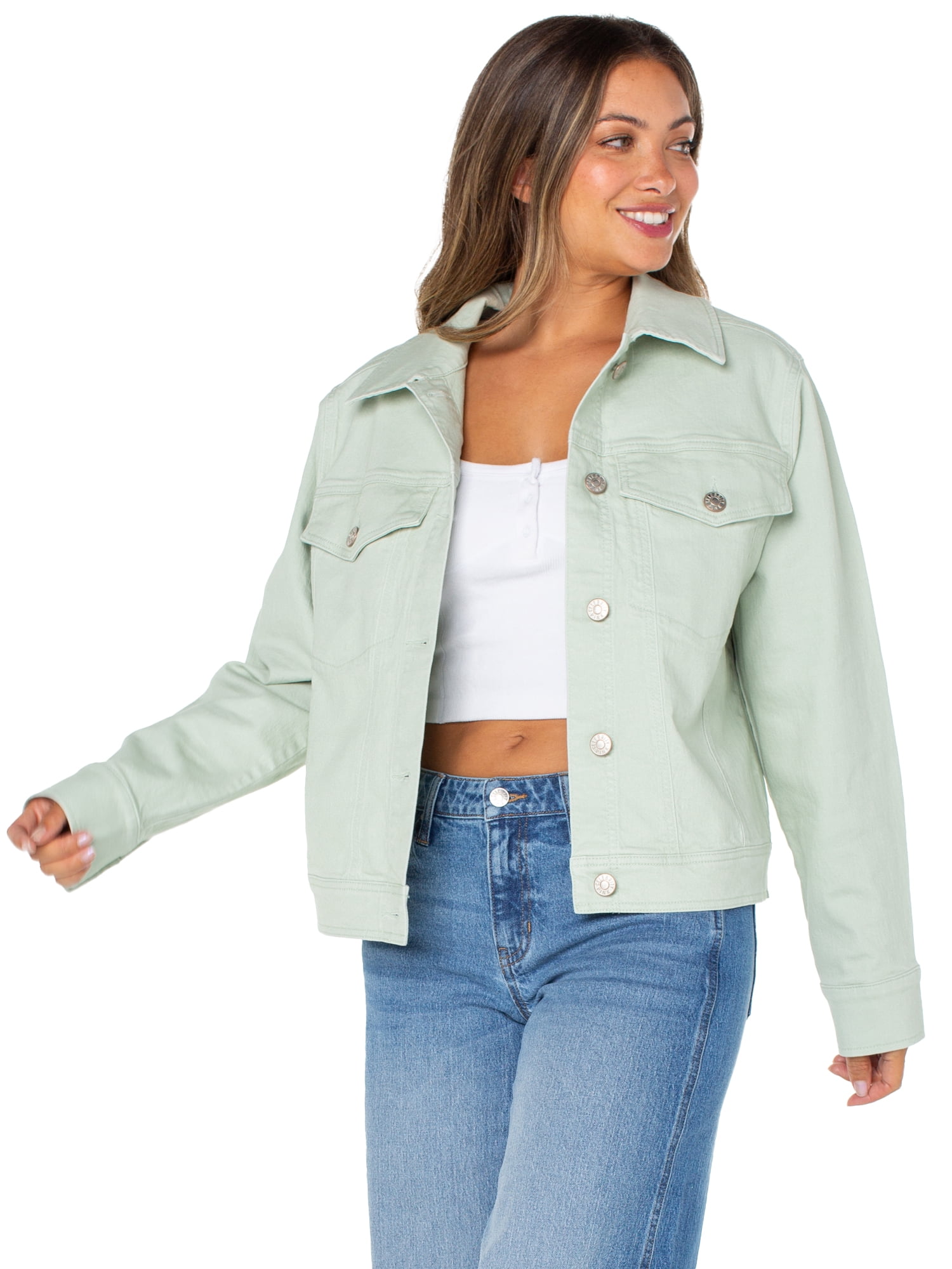 Celebrity Pink Women's Oversized Boyfriend Denim Jacket, Sizes XS-XXXL