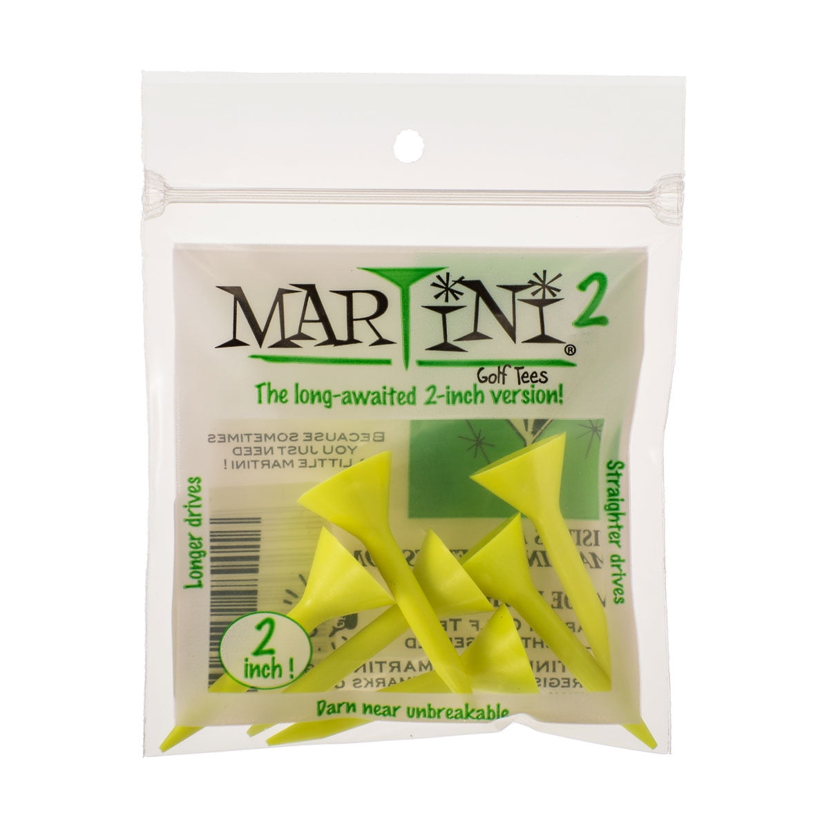 Martini 2" Tees Yellow Pack of 5