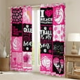thumbnail image 2 of jejeloiu Volleyball Game Blackout Curtains,Patchwork Geometric Plaid Curtains Pack of 2 (38x45 Each),Sport Theme Window Curtains For Girls,Breathable Home Decor, 2 of 6