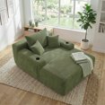 thumbnail image 2 of Muumblus Oversized Indoor Chaise Lounge, 47"W Cozy Lounge Chair with Cup Holders, Boneless Cloud Sofa for Living Room, Bedroom, Green Corduroy, 2 of 13