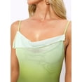 thumbnail image 5 of DARING DIVA Spaghetti Strap Maxi Mesh Cowl Neck Stretchy Flowy Dress XS Green, 5 of 6