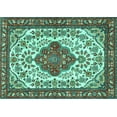 thumbnail image 1 of Ahgly Company Indoor Rectangle Medallion Turquoise Blue Traditional Area Rugs, 2' x 3', 1 of 4