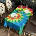 thumbnail image 2 of Colorful Tie Dye Mandala Pattern Rectangle Tablecloth 60"x102",Waterproof Polyester Rectangle Table Cloth, Wipeable Spillproof Polyester Tablecloth for Dining, Camping, Indoor and Outdoor, 2 of 6