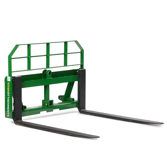 Titan Attachments Pro Series Global Euro Pallet Fork Frame with 36" Fork Blades, Global Style Mounting System, Rated 6,000 LB, C2 Hay Spear Sleeves Included, 2" Receiver Hitch