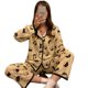 thumbnail image 2 of Conjunto de pijama de manga larga para mujer, ropa de dormir de dos piezas con botones y estampado de dibujos animados bonitos para primavera en casa, dibujos animados XL, 2 of 8