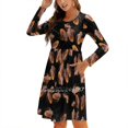 thumbnail image 1 of Robe Évasée Cafard Infestation Col Carré Robe Élégante Mode Féminine Imprimée Robe Cafards Insectes, 1 of 5