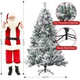 thumbnail image 2 of 6.5FT Pre-Lit Artificial Christmas Tree, Snow Flocked Xmas Tree with 800 Branch Tips & 300 Colorful Lights and Foldable Stand, for Home, Office, Party Decoration, 2 of 6