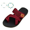 thumbnail image 2 of EliteGoogv Womens Flip Flops Cloth Upper Thong Clip Toe Flat Sole Slip On Sandals for Women Rubber Sole Summer Beach Casual Shoes US :6.5, 2 of 7