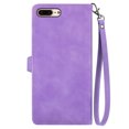 thumbnail image 4 of for iPhone X/XS Case for Women,Cute Wallet Case with Zipper Pocket Purse Flower Embossed PU Leather Card Slots Wrist Strap Flip Folio Protective Phone Cover for iPhone X/XS, Purple, 4 of 15