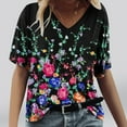 thumbnail image 4 of T-shirts Graphiques pour Femmes T-Shirts de Mode pour Femmes Imprimés Décontractés Col en V Manches Courtes T-Shirts Amples Hauts Manches Courtes pour Femmes Hauts Manches Courtes pour Femmes Soyez Gentille T-Shirts pour Femmes, 4 of 4