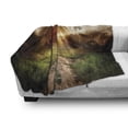 thumbnail image 3 of Nature Soft Flannel Fleece Blanket, Dazzling Big Rain Cloud over Earth Path Road Countryside Field Climate Energy Image, Cozy Plush for Indoor and Outdoor Use, 70" x 90", Multicolor, by Ambesonne, 3 of 6