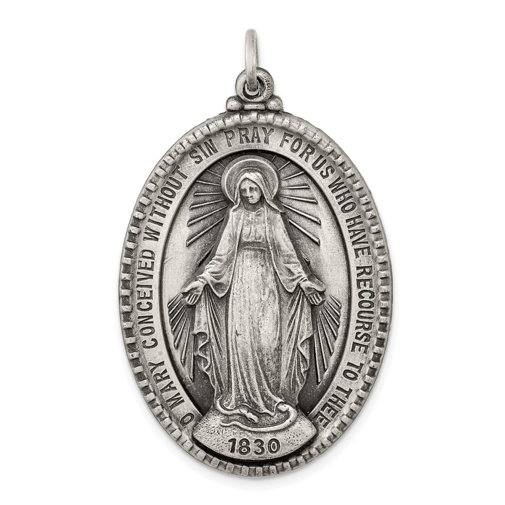 FB Jewels Sterling Silver Antiqued Miraculous Medal
