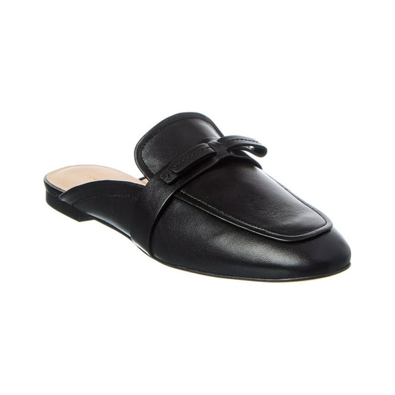 Stuart Weitzman Emma Bow Leather Mule, 7.5, Black