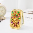 thumbnail image 3 of ZHU YU CHUN 1PC Vintage Spread The Wings Peacock Pattern Cosmetic Makeup Pocket Purse Magnification Jewel Mirror （Rectangle）, 3 of 3