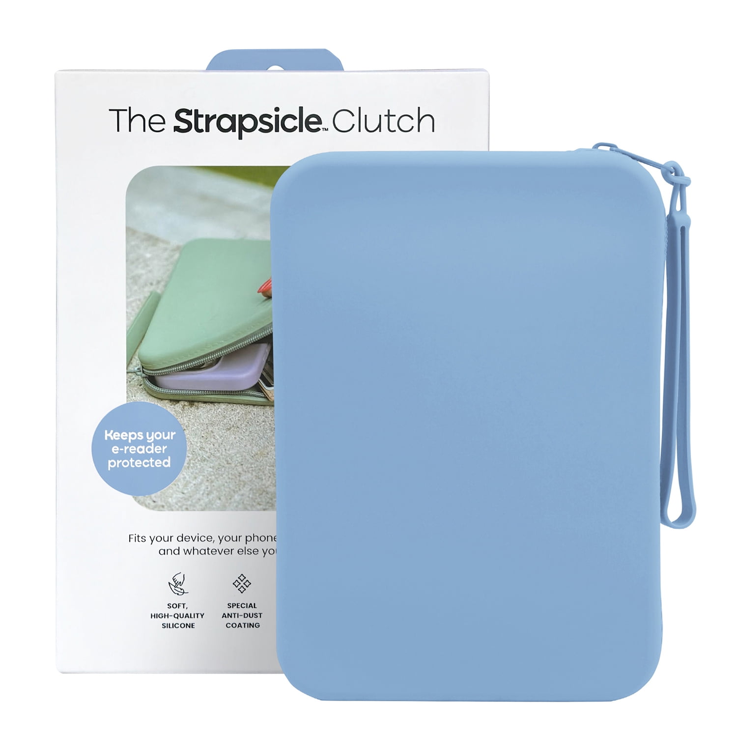 Strapsicle Clutch Sleeve for Select Kindle and Kobo E-readers, Bondi Blue