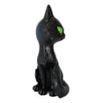 thumbnail image 3 of Witchcraft Mystical Curling Black Cat Green Eyes Sitting Halloween Figurine, 3 of 9