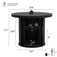 thumbnail image 5 of StorageWorks Tambour Door Round Coffee Table with Storage Shellf, Black, 17.7''H X 26.6''W, 5 of 9