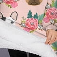 thumbnail image 3 of Oversized Wearable Blanket Hoodie,Pink French Bulldog Flowers Florals Sherpa Blanket Hoodie with Super Pockets,Super Warm Fuzzy Pullover for Women & Men, 3 of 6