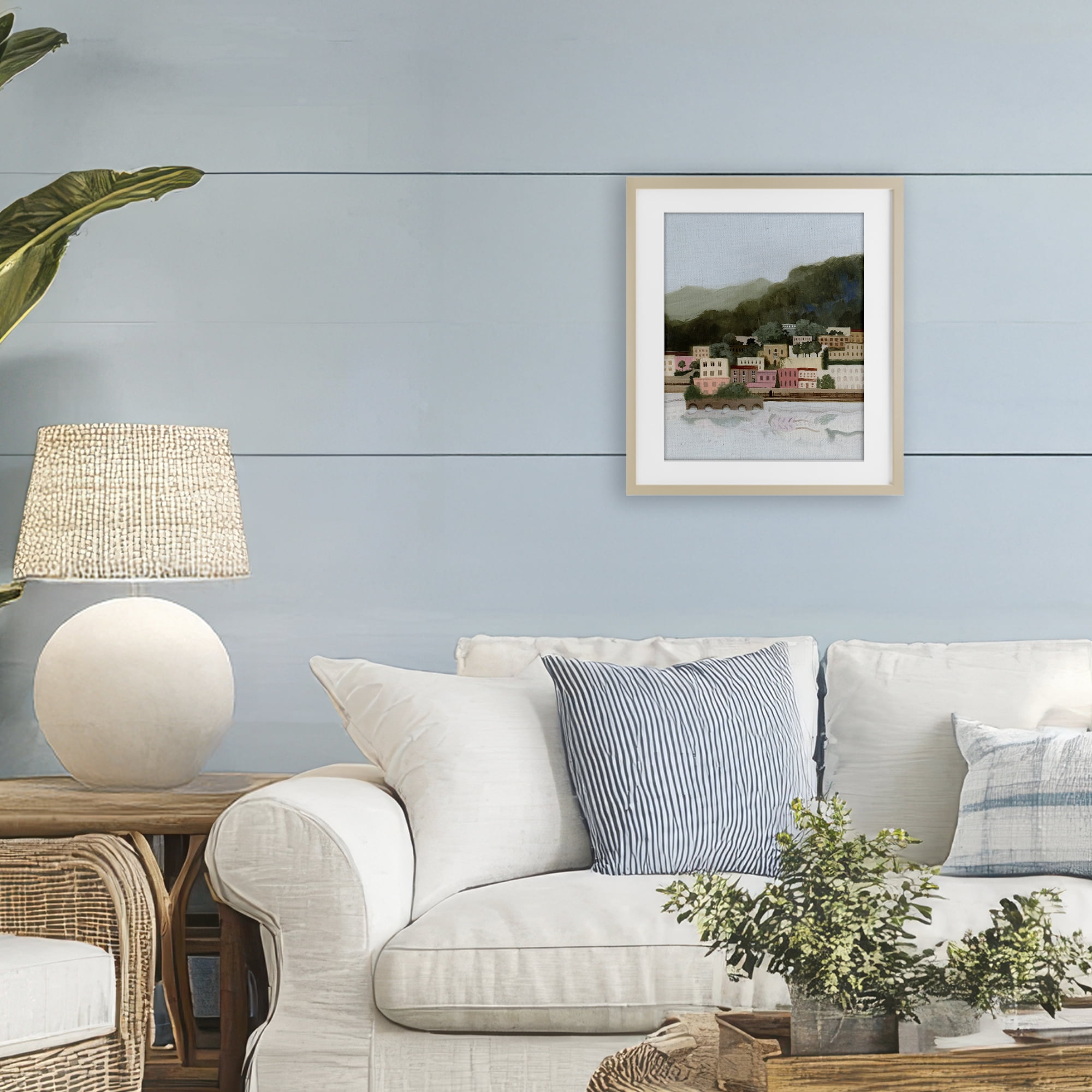 Stupell Industries Mountains By The Sea Birch Framed Print Under Glass, design by Grace Popp