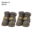 thumbnail image 1 of Methold 4pcs zapatos para mascotas botas de nieve impermeables cuero de la PU calzado de invierno para mascotas Ropa para mascotas gris Tipo 1 Methold PT000057-26B, 1 of 6