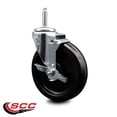 thumbnail image 2 of 6 Inch Phenolic Wheel Swivel 5/8 Inch Threaded Stem Caster with Brake SCC, 2 of 2