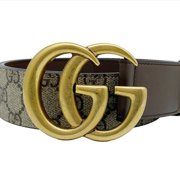 Authenticated Used Gucci GUCCI Double G Buckle Leather Belt White / 409417  85/34 Length 105cm Width 1.9cm Ladies 