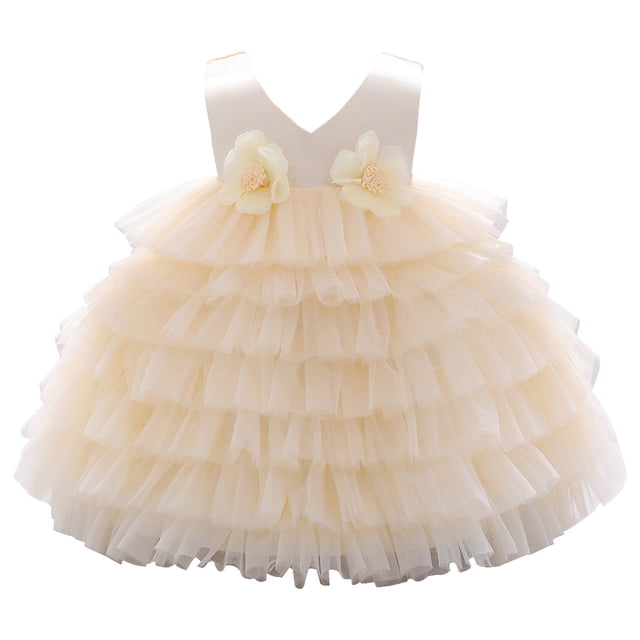 Robes de Mariage à Volants pour Bébés Filles 6M-5T Premier Anniversaire Concours Princesse Robe Bouffante