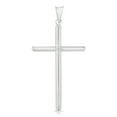 thumbnail image 3 of 14K White Solid Gold Classic Cross Charm Pendant with 1.4mm Round Wheat Chain Necklace - 16", 3 of 6