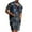 Navy, variant on Edvintorg Summer Men's Hawaiian Suit Short Sleeve Printed Button Shirt Beach Shorts Sets Street Casual Men's Suit 2 Pieces Men Clothing