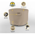thumbnail image 3 of Seal Skin Outdoor Patio Round Table Cover, Waterproof Elite PVC (Beige, 84" DIA x 28" H), 3 of 9