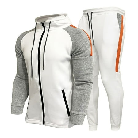 

JDEFEG Water Proof Rain Jackets Men with Pants Hoodie Plus Leisure Winter Fleece Hooded Plush Women Suits Sweaters and Pants Sweatershirt Top Trousers Coat Pajamas Men Set Cotton White L