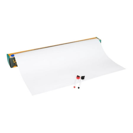 UPC: 0887530074080 | Mind Reader 9-to-5 Collection  Adhesive Dry Erase Whiteboard Roll with 2 Dry Erase Markers  24 inches wide x 10 feet long  26.2 L x 2.6 W x 2.8 H  White