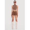 thumbnail image 2 of Women's Faux Suede Tabbed Cargo Pocket Shorts, 2 of 5