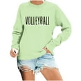 thumbnail image 2 of QUNYINEY Crew Neck Women Sweatshirts Volleyball Mom Long Sleeve Green Casual Tops Drop Shoulder Pullover Loose Sweatshirts, 2 of 4