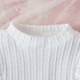 thumbnail image 4 of Fozruso Girls Short Sets Toddler Girl Fall Winter Clothes Solid Long Sleeve Ribbed T Shirt Knit Tops Plaid Button Mini Skirts Set Outfits,18-24 Months(White), 4 of 6