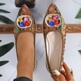 thumbnail image 6 of Brown Women'S Casual Flats Pointed Toe Flats Rhinestone Embellished Slip-Ons Comfortable Low Heel Work Shoes 0.49 Lb, 6 of 9