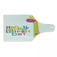 thumbnail image 1 of Birthday Cutting Board, Style Party Green Color Giraffe with Dots Art Print, Decorative Tempered Glass Cutting and Serving Board, Wine Bottle Shape, Multicolor, by Ambesonne, 1 of 1