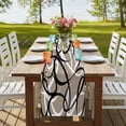 thumbnail image 4 of Table Runners 72 Inches Long Dress Scarves, Brown Geometric Farmhouse Kitchen Table Runner, Coffee Tablerunners, Vintage Black White Striped Abstract Art 14x72 Inch, 4 of 9